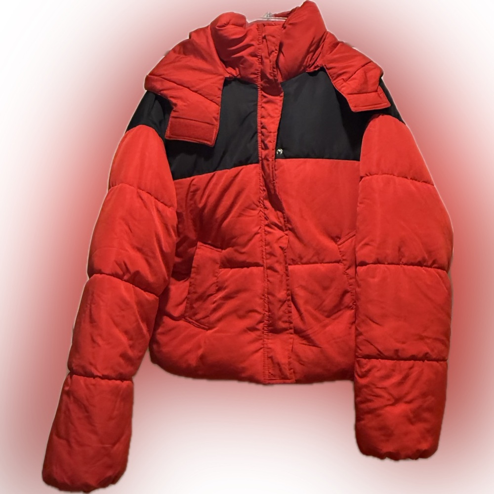 Love Tree Men’s Red & Black Puffer Jacket Coat S